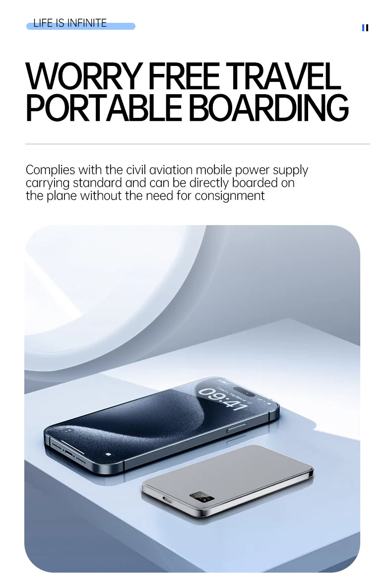 Ultra-Thin MagSafe Power Bank – Fast Wireless Charging LED Display