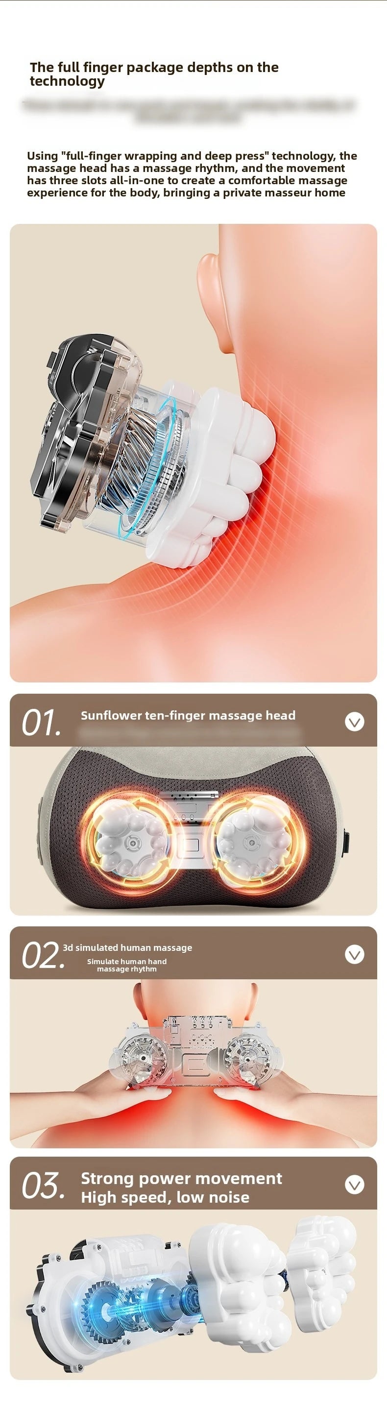 Cervical Massage Bed Pillow Electric Shiatsu Neck Shoulder Relaxation 3D Deep Tissue Kneading Waist Legs Ideal For Home Office