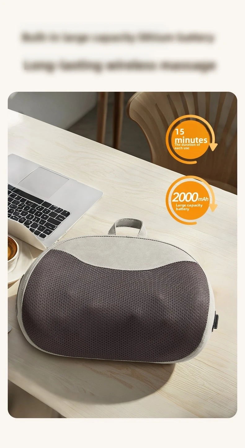 Cervical Massage Bed Pillow Electric Shiatsu Neck Shoulder Relaxation 3D Deep Tissue Kneading Waist Legs Ideal For Home Office