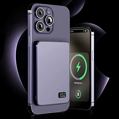 Ultra-Thin MagSafe Power Bank – Fast Wireless Charging LED Display