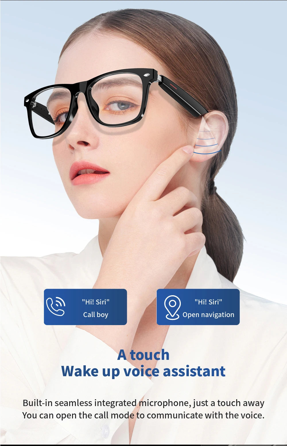 AI Smart Translation Glasses – Polarized Bluetooth Driving Sunglasses
