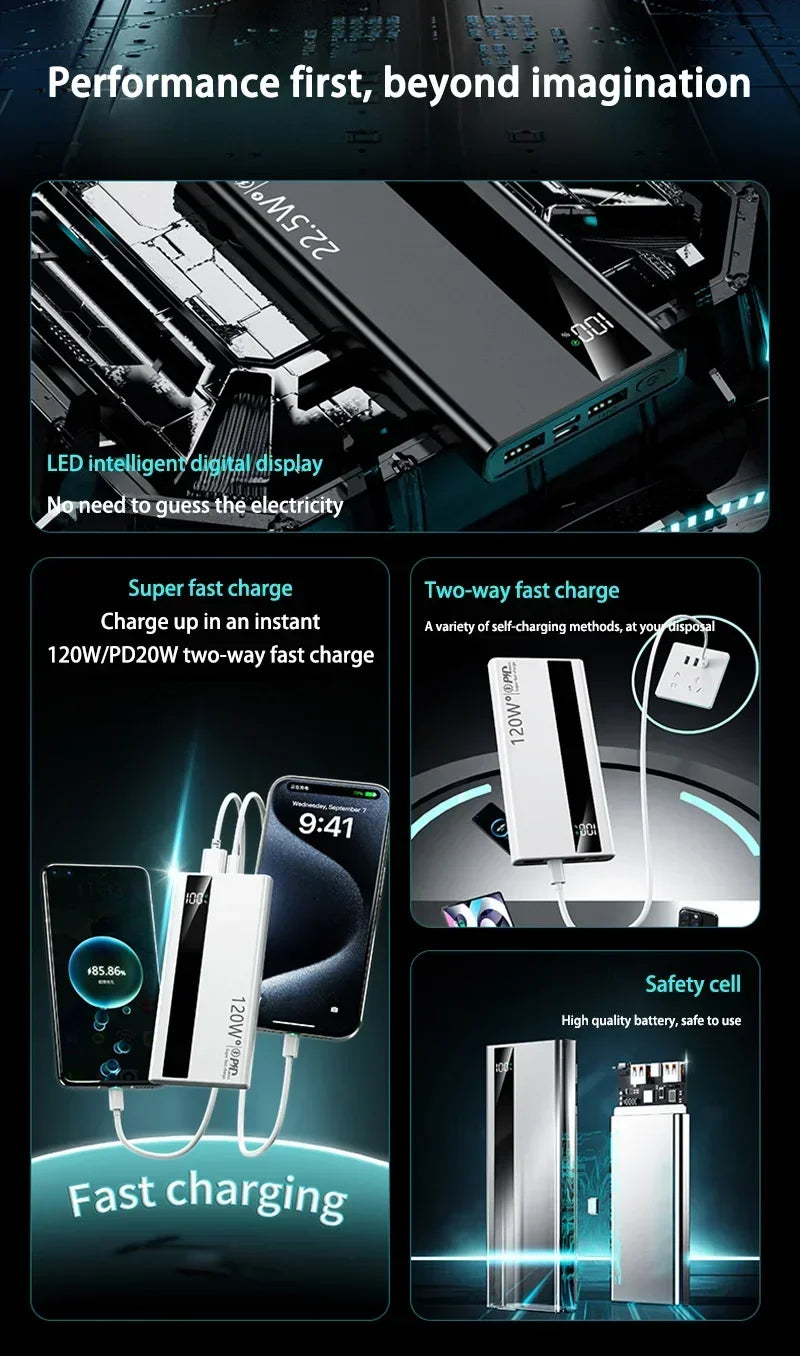 Xiaomi 200000mAh 120W High-Speed Power Bank – Universal Fast Charging