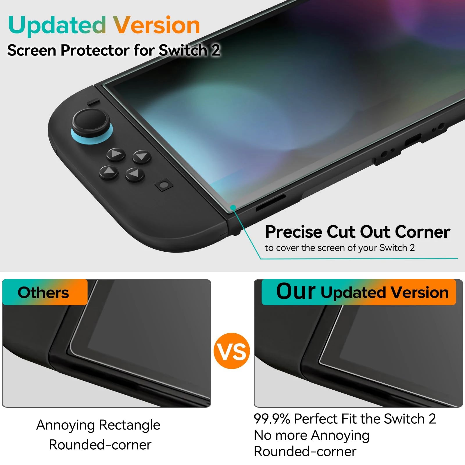 Tempered Glass Screen Protector for Nintendo Switch 2 (2025) – HD Clear & Anti-Scratch