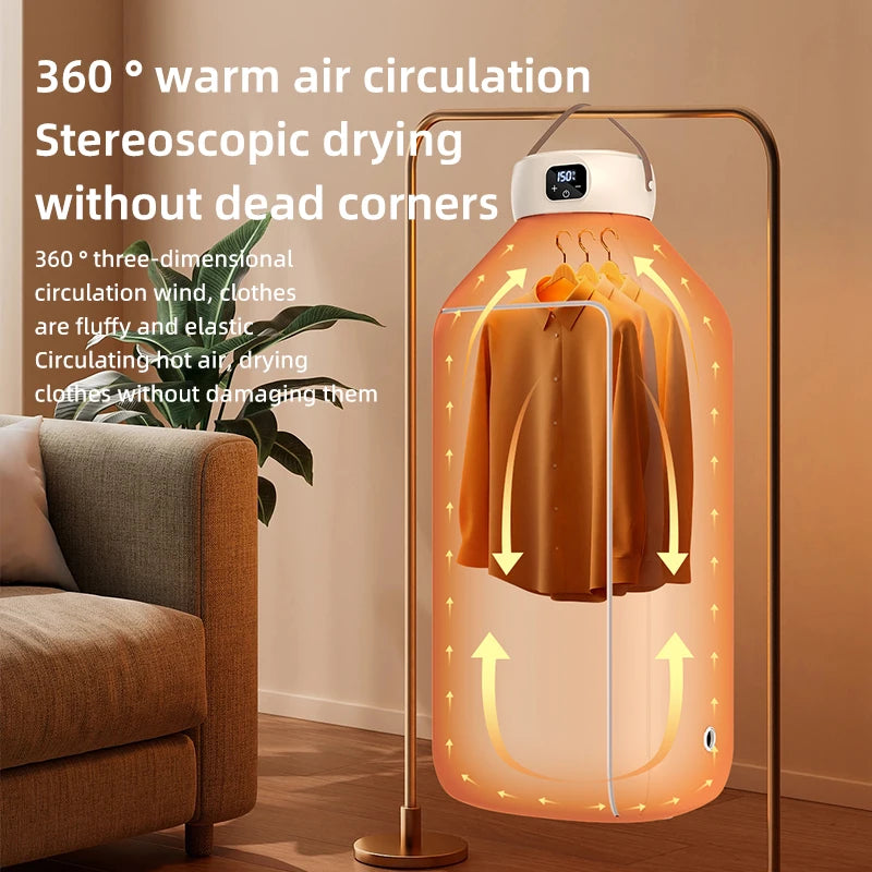 Portable Foldable Electric Mini Dryer – Fast, Low-Noise Clothing Care