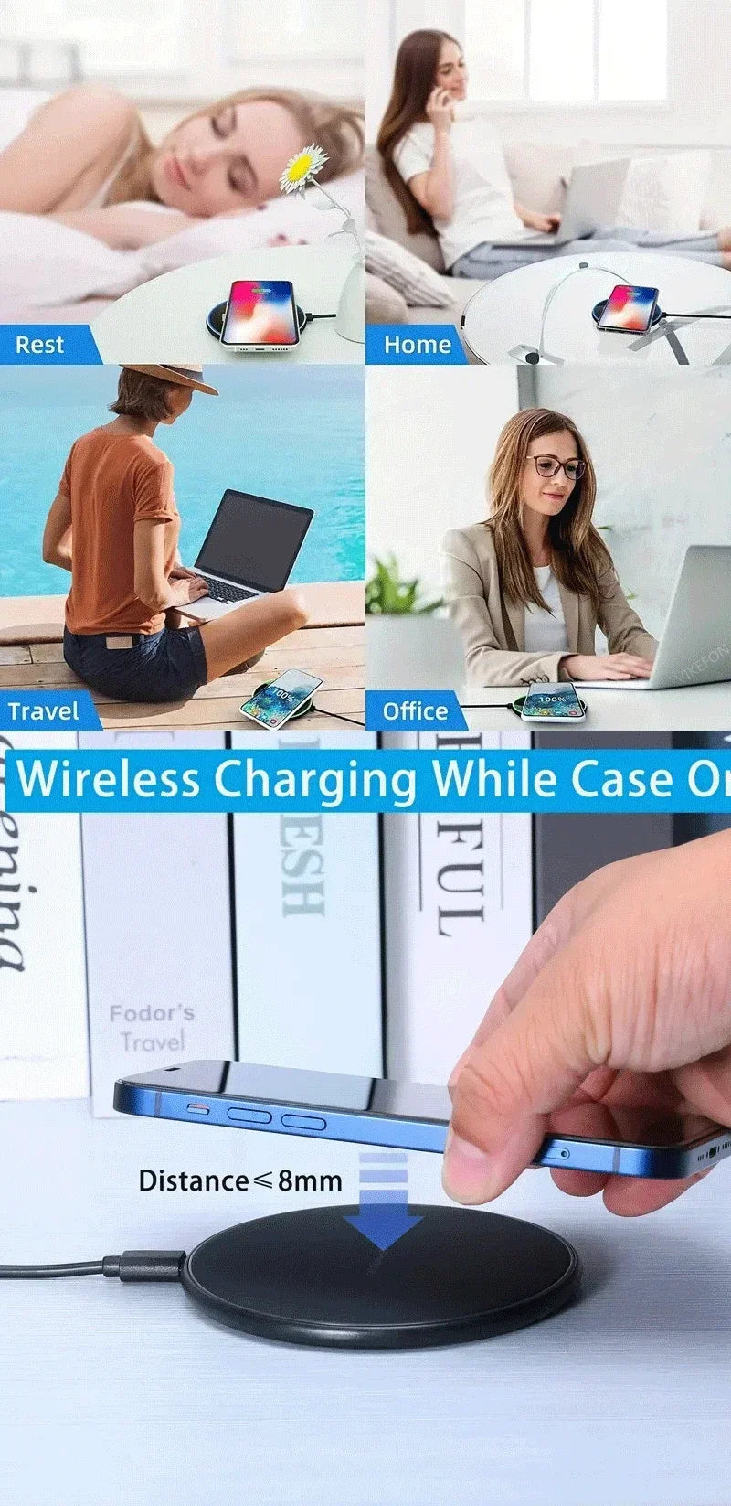 Fast Wireless Charging Pad – Stand for iPhone & Samsung