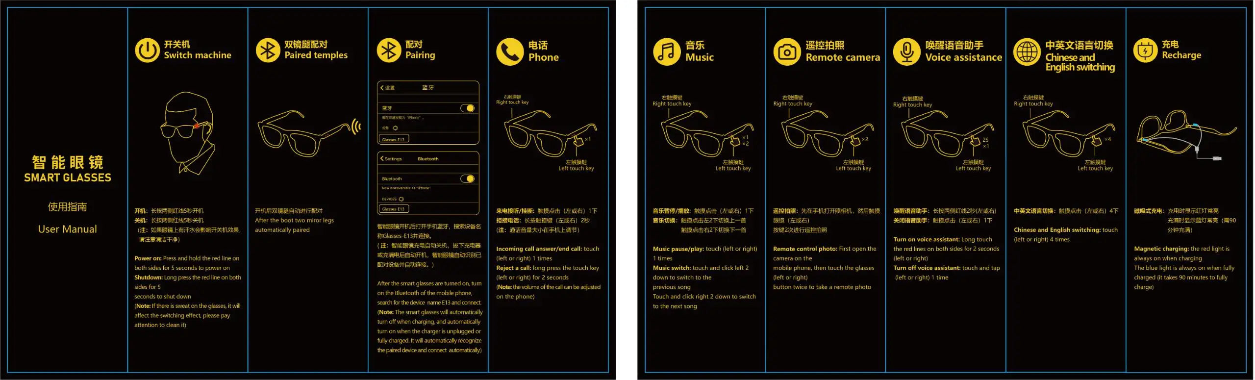 AI Smart Translation Glasses – Polarized Bluetooth Driving Sunglasses