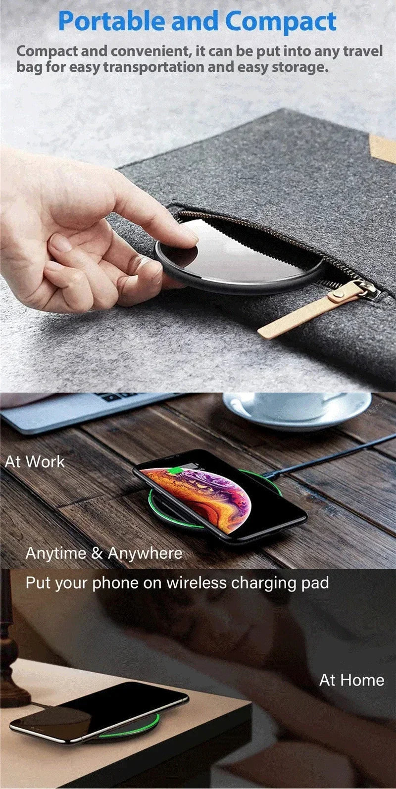 Fast Wireless Charging Pad – Stand for iPhone & Samsung