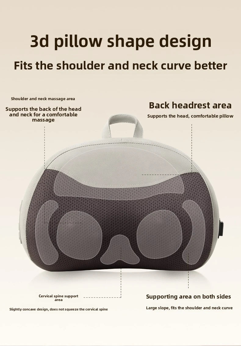 Cervical Massage Bed Pillow Electric Shiatsu Neck Shoulder Relaxation 3D Deep Tissue Kneading Waist Legs Ideal For Home Office