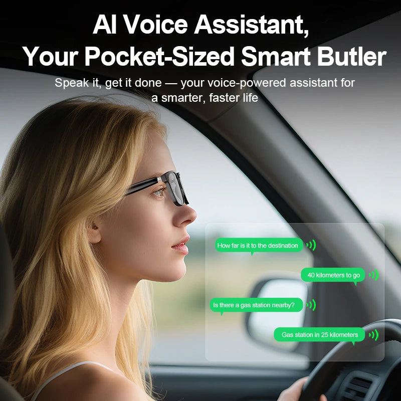 AI Translation Smart Glasses – Bluetooth Audio & Anti-Blue Driving Sunglasses