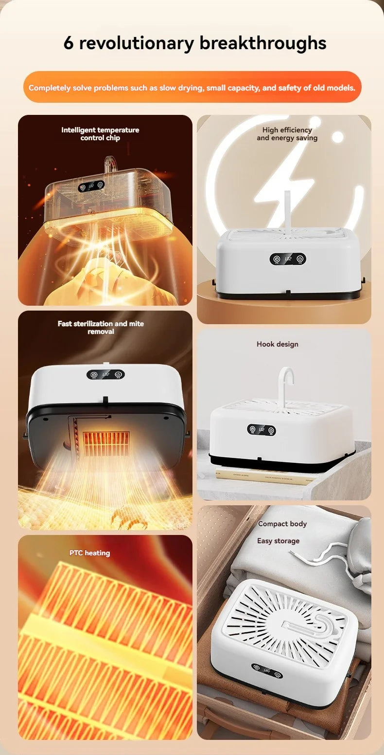 Mini Foldable Electric Dryer – Fast, Intelligent & Portable