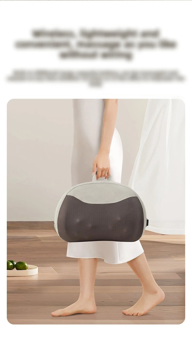 Cervical Massage Bed Pillow Electric Shiatsu Neck Shoulder Relaxation 3D Deep Tissue Kneading Waist Legs Ideal For Home Office