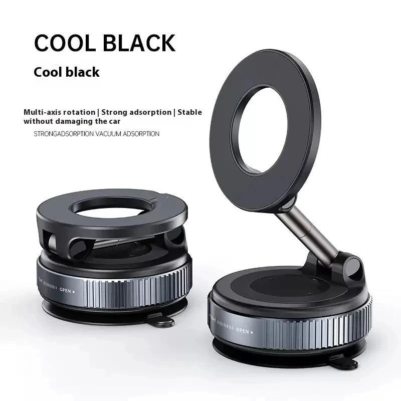 K007 Foldable 360° Magnetic Car Phone Holder – Strong Vacuum Mount for All Surfaces
