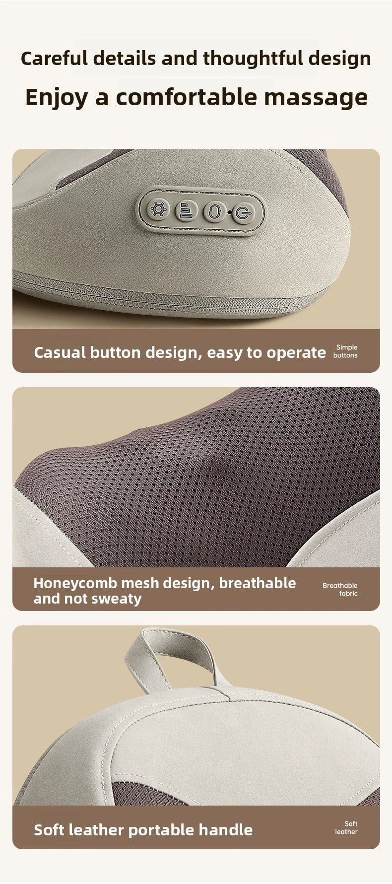 Cervical Massage Bed Pillow Electric Shiatsu Neck Shoulder Relaxation 3D Deep Tissue Kneading Waist Legs Ideal For Home Office