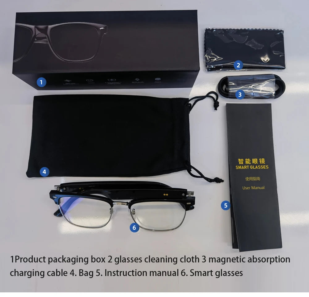 AI Smart Translation Glasses – Polarized Bluetooth Driving Sunglasses