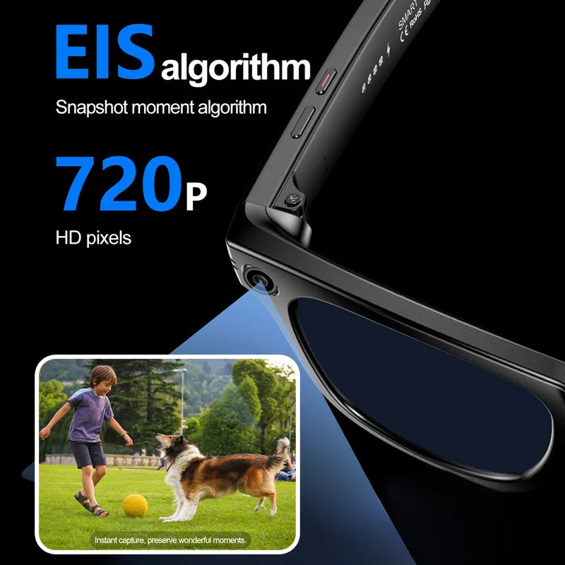 AI Smart Glasses with Camera – Bluetooth Music & Call, IP65 Waterproof