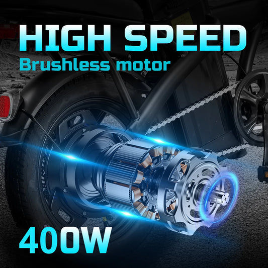 14" Folding Ebike – 48V 400W Electric Bike with Basket