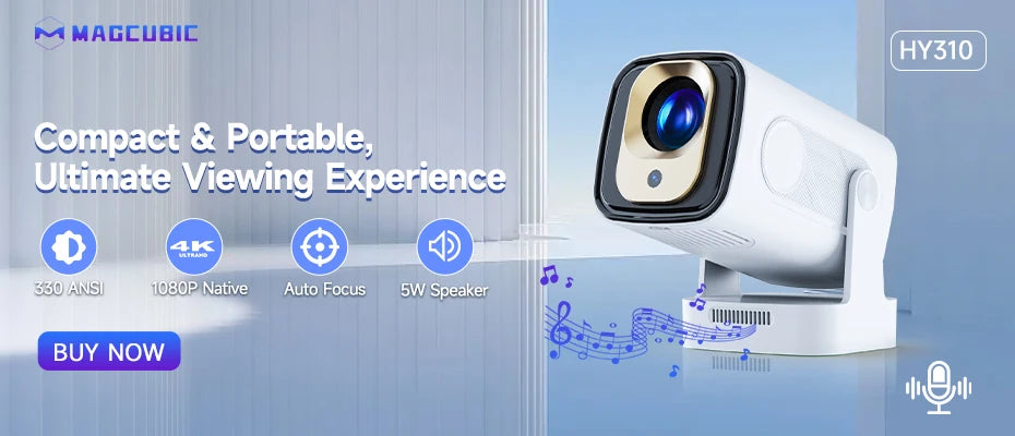 Magcubic Projector HY300 PRO 8K Android 14 Dual Wifi6 290ANSI Allwinner H726 BT5.4 1080P 1280*720P Home Cinema Outdoor Projetor
