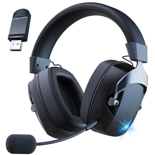 Wireless Gaming Headset – 3-in-1 Bluetooth, USB & 3.5mm with Noise-Cancelling Mic
