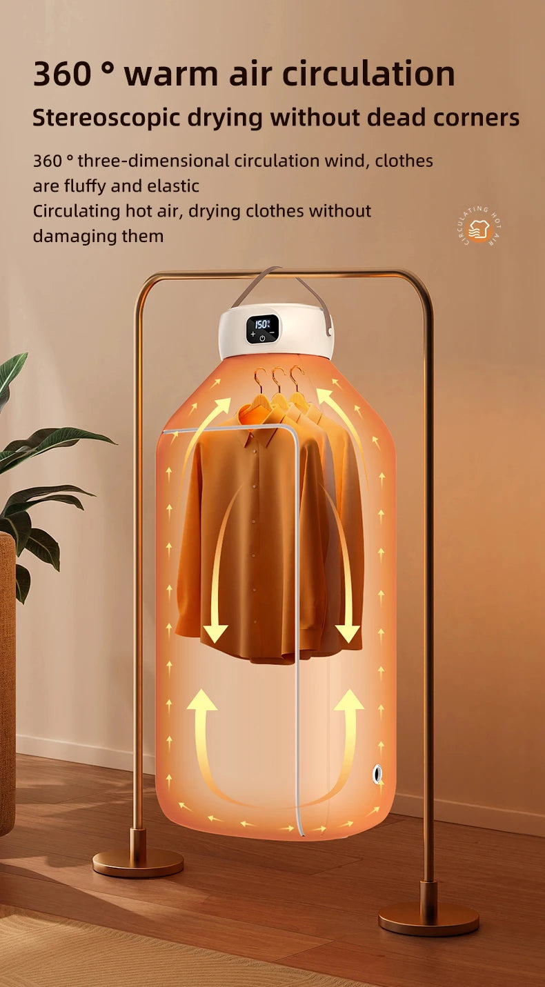 Portable Foldable Electric Mini Dryer – Fast, Low-Noise Clothing Care