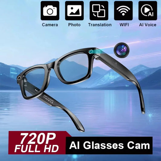 AI Smart Glasses with Camera – Bluetooth Music & Call, IP65 Waterproof