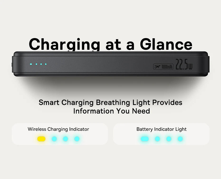 Baseus Qi2 10000mAh Magnetic Power Bank – 15W Wireless & 22.5W Wired Charging
