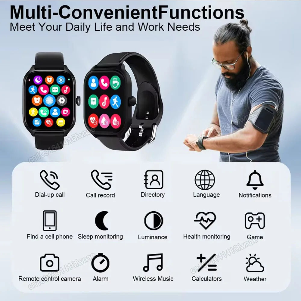 Outdoor Military GPS Smartwatch – Waterproof Fitness Tracker with Bluetooth Calls