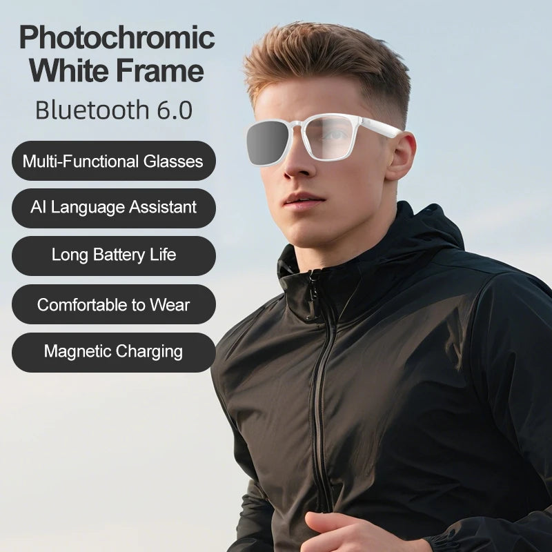 AI Translation Smart Glasses – Bluetooth Audio & Anti-Blue Driving Sunglasses