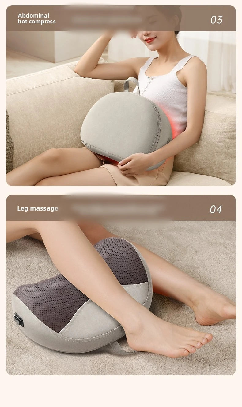 Cervical Massage Bed Pillow Electric Shiatsu Neck Shoulder Relaxation 3D Deep Tissue Kneading Waist Legs Ideal For Home Office
