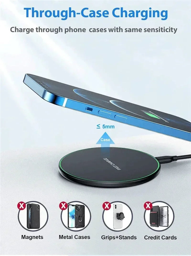 Fast Wireless Charging Pad – Stand for iPhone & Samsung