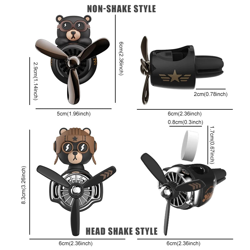 Odorless DIY Bear Car Air Freshener – Pilot Ornament Vent Clip