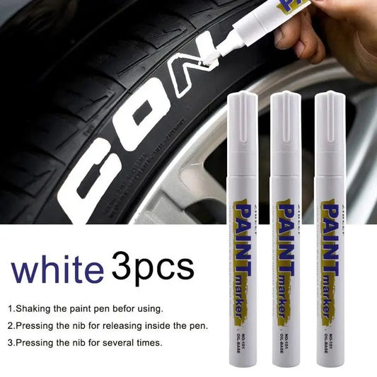 3pcs White Paint Pen Set – Waterproof, Quick-Dry & Permanent