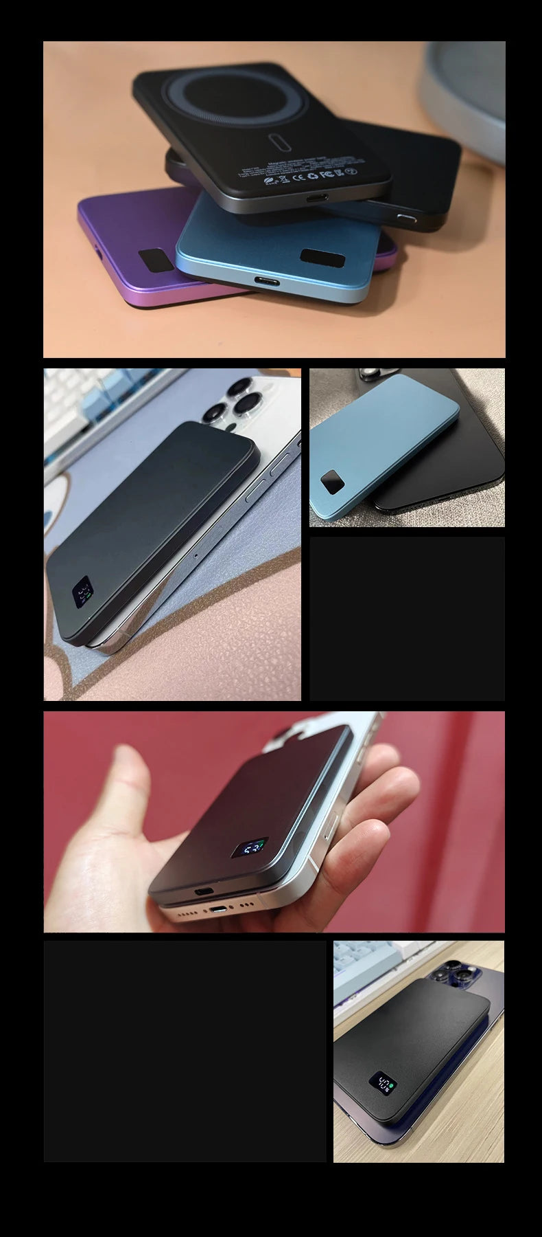 Ultra-Thin MagSafe Power Bank – Fast Wireless Charging LED Display