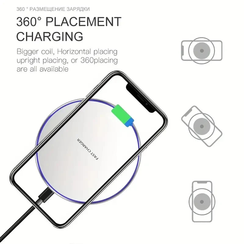 Fast Wireless Charging Pad – Stand for iPhone & Samsung