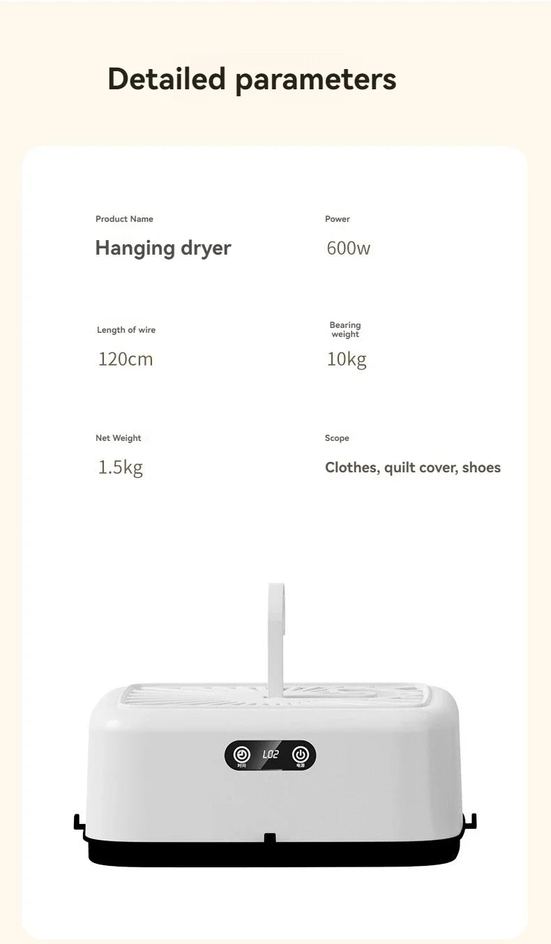 Mini Foldable Electric Dryer – Fast, Intelligent & Portable