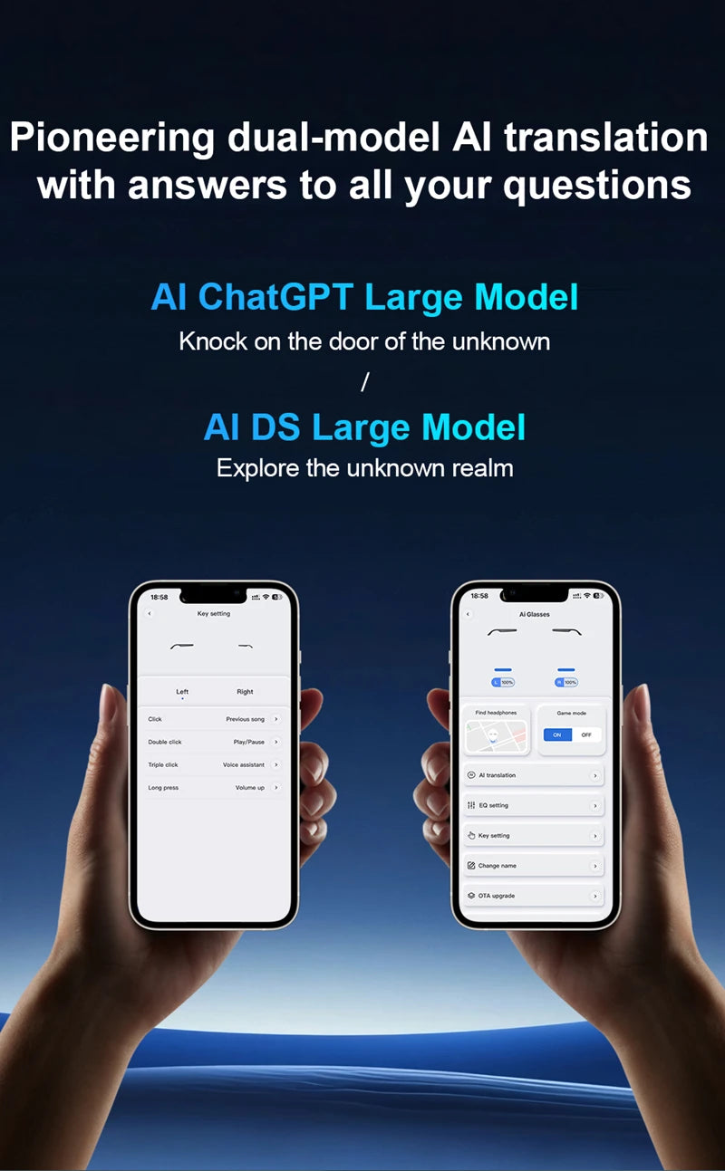AI Translation Smart Glasses – Bluetooth Audio & Anti-Blue Driving Sunglasses