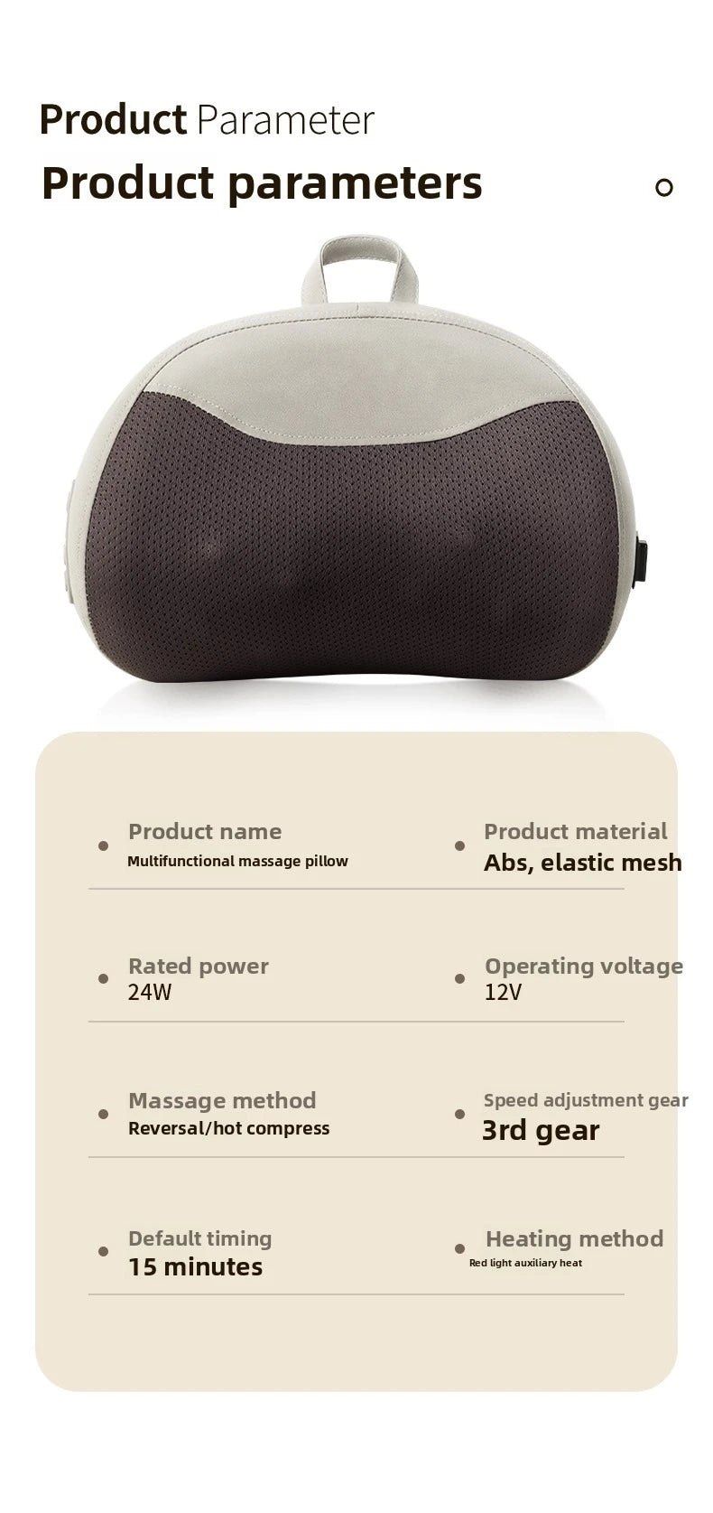 Cervical Massage Bed Pillow Electric Shiatsu Neck Shoulder Relaxation 3D Deep Tissue Kneading Waist Legs Ideal For Home Office