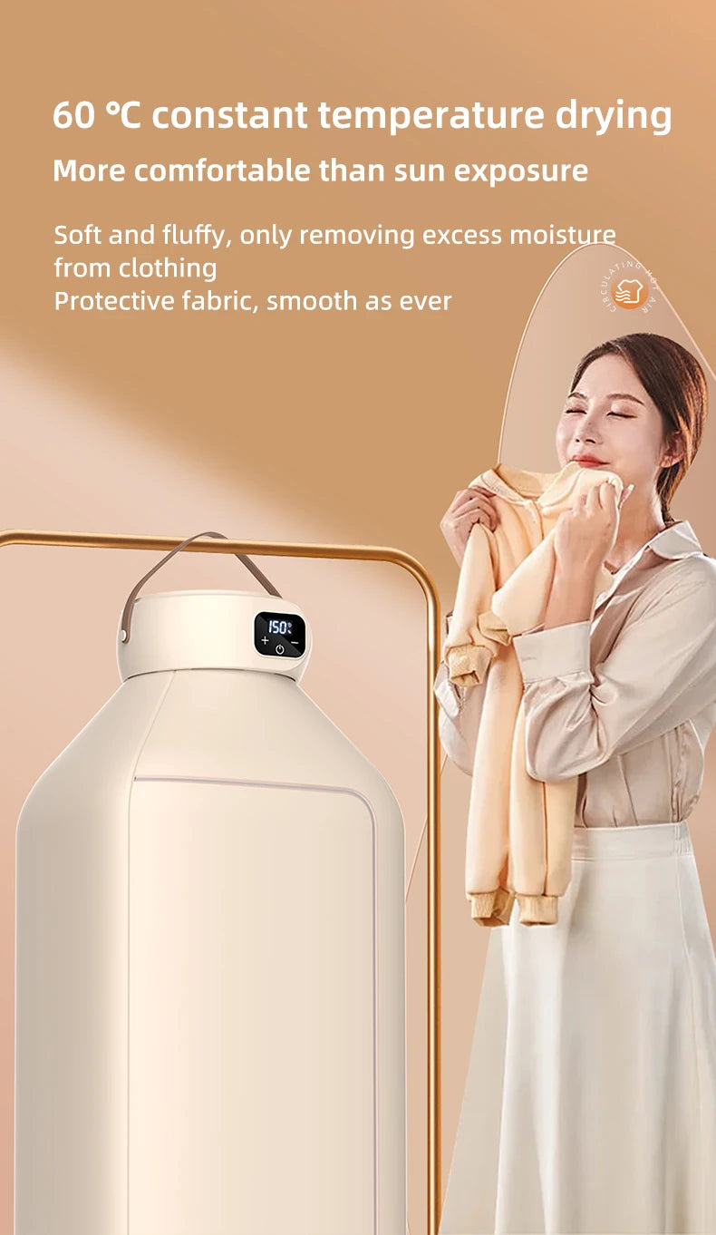 Portable Foldable Electric Mini Dryer – Fast, Low-Noise Clothing Care