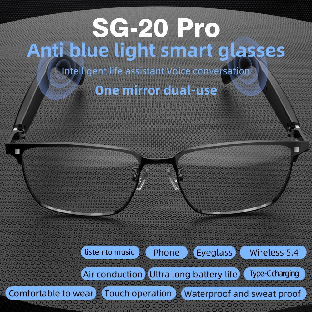 SG-20 Pro TWS Smart Bluetooth Glasses – Convertible Sunglasses with Wireless Audio