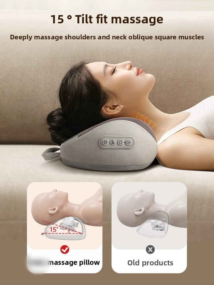 Cervical Massage Bed Pillow Electric Shiatsu Neck Shoulder Relaxation 3D Deep Tissue Kneading Waist Legs Ideal For Home Office