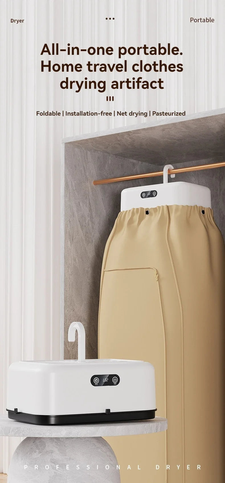 Mini Foldable Electric Dryer – Fast, Intelligent & Portable