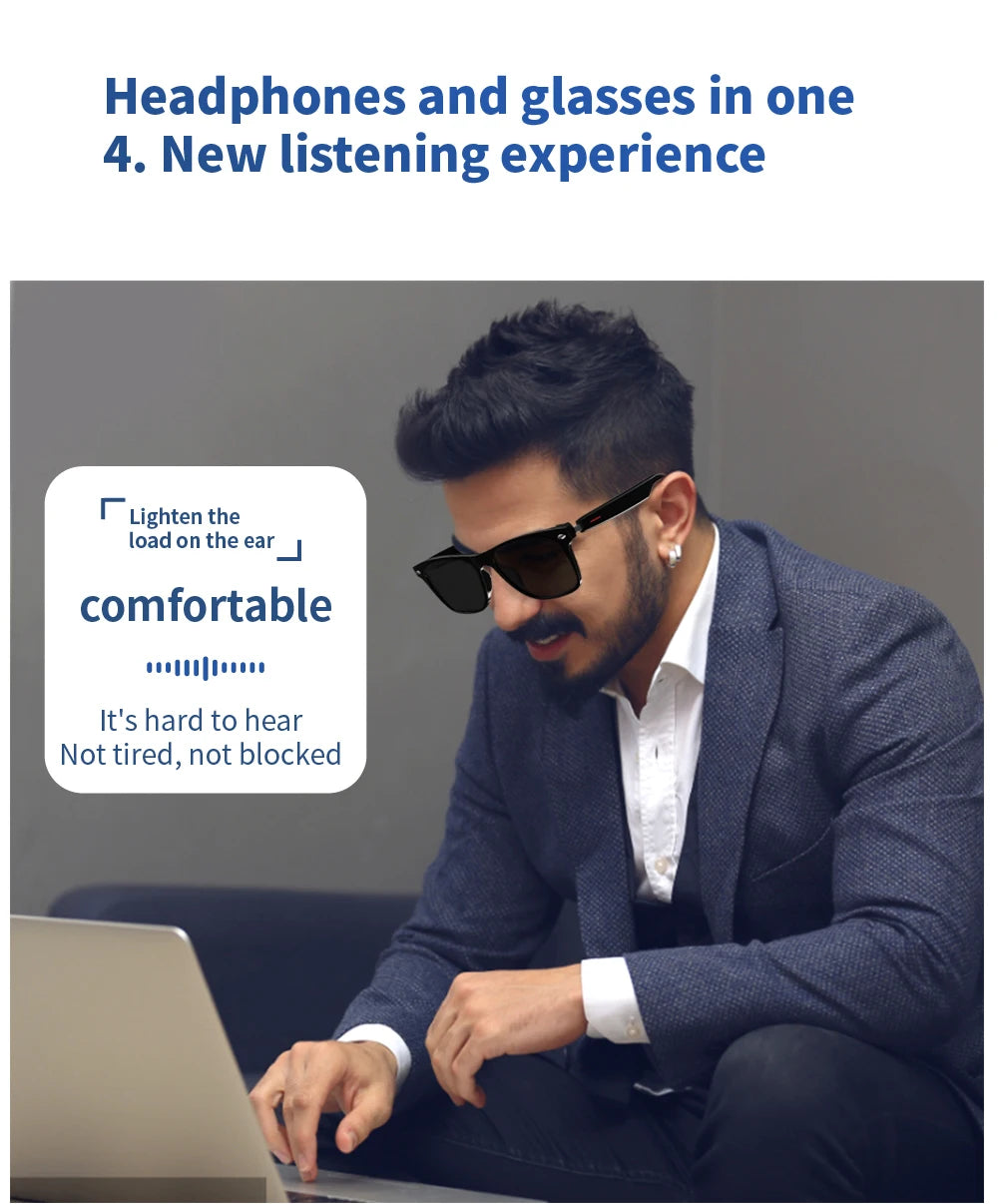 AI Smart Translation Glasses – Polarized Bluetooth Driving Sunglasses