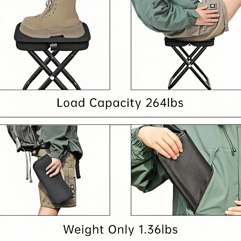 Portable multi-function outdoor lightweight and compact picnic camping folding chair, ultra-light fishing stool, travel stool