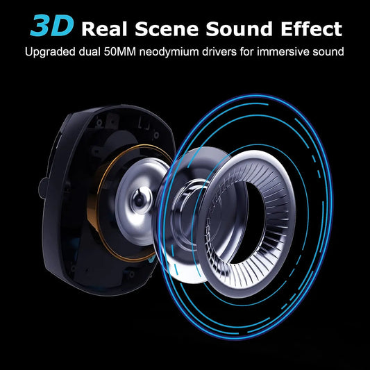 Wireless Gaming Headset – 3-in-1 Bluetooth, USB & 3.5mm with Noise-Cancelling Mic