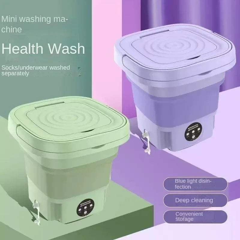 Portable 8L Mini Foldable Washing Machine – Lightweight Spin Dryer for Socks & Underwear