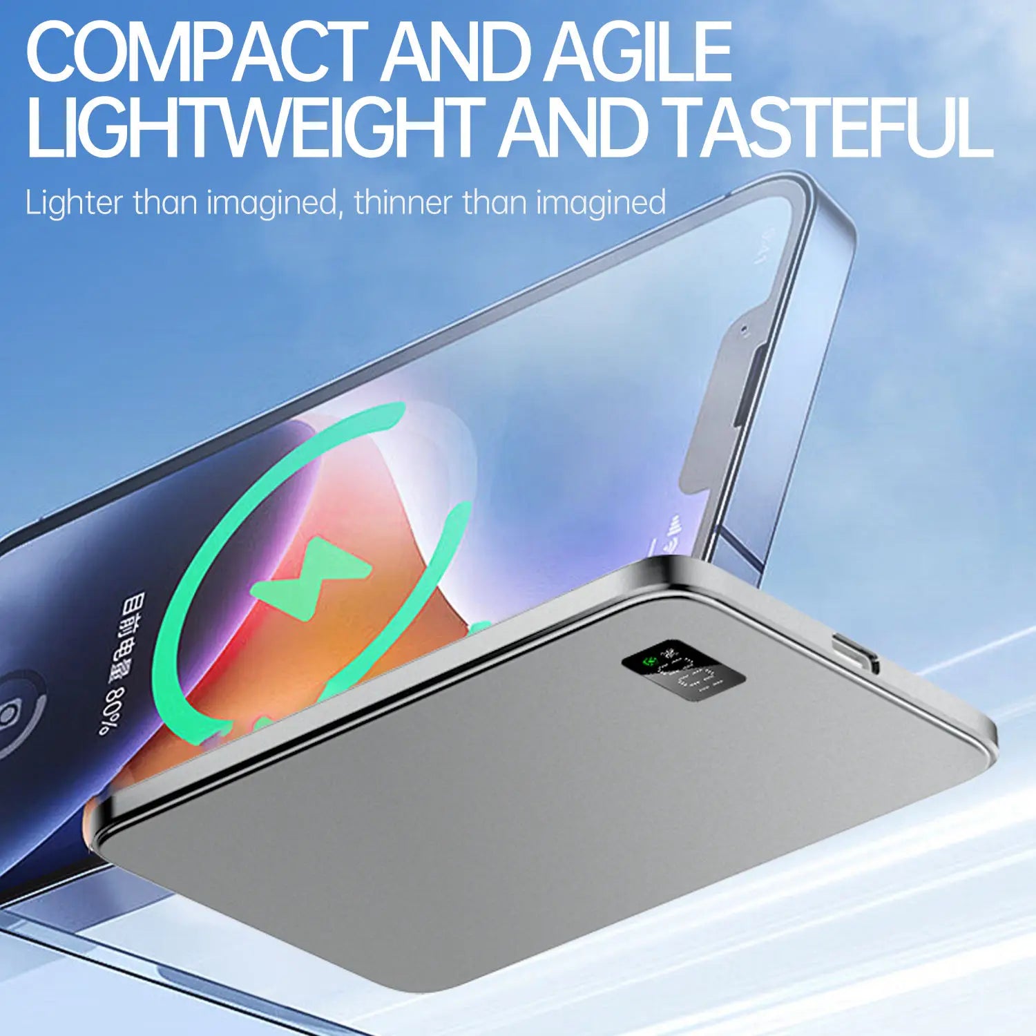 Ultra-Thin MagSafe Power Bank – Fast Wireless Charging LED Display