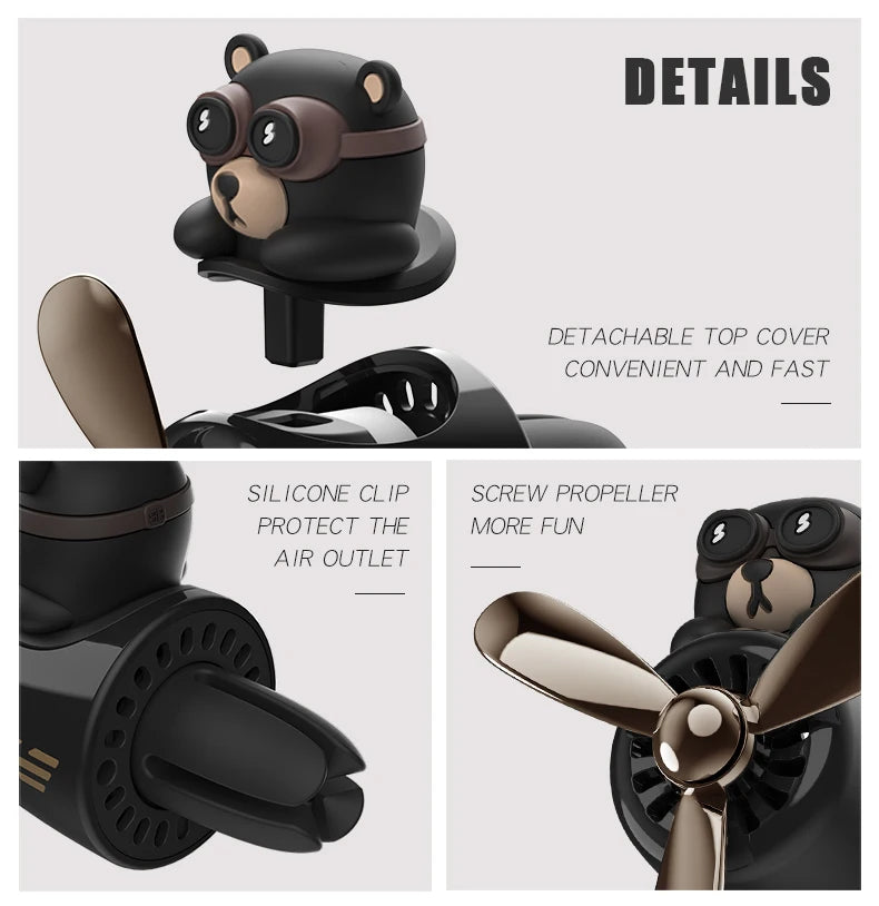 Odorless DIY Bear Car Air Freshener – Pilot Ornament Vent Clip