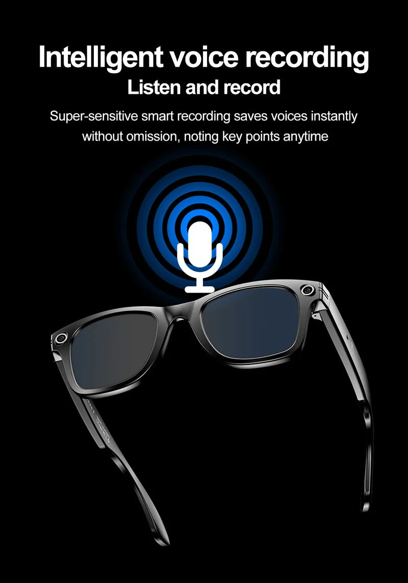 AI Smart Glasses with Camera – Bluetooth Music & Call, IP65 Waterproof