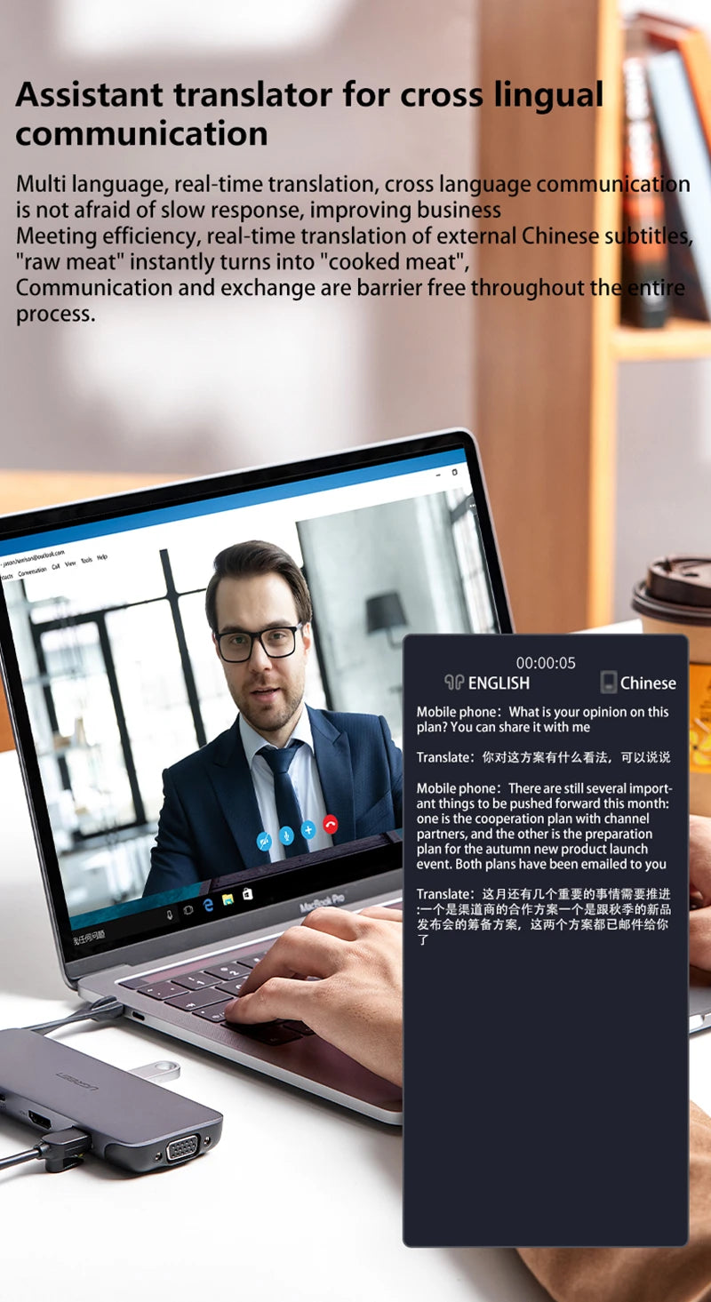 Xiaomi HY-C8 AI Smart Glasses Intelligent Translation Wireless Bluetooth Glasses Real-time Simultaneous Interpretation Headset