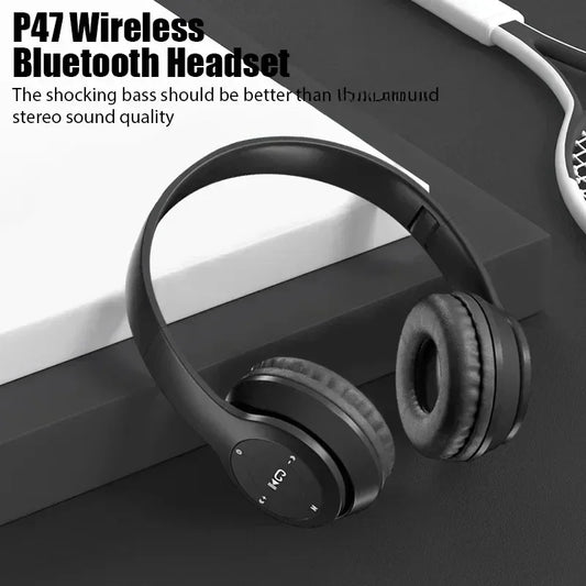 P47 Wireless Bluetooth Headphones – Noise Cancelling Stereo with Mic