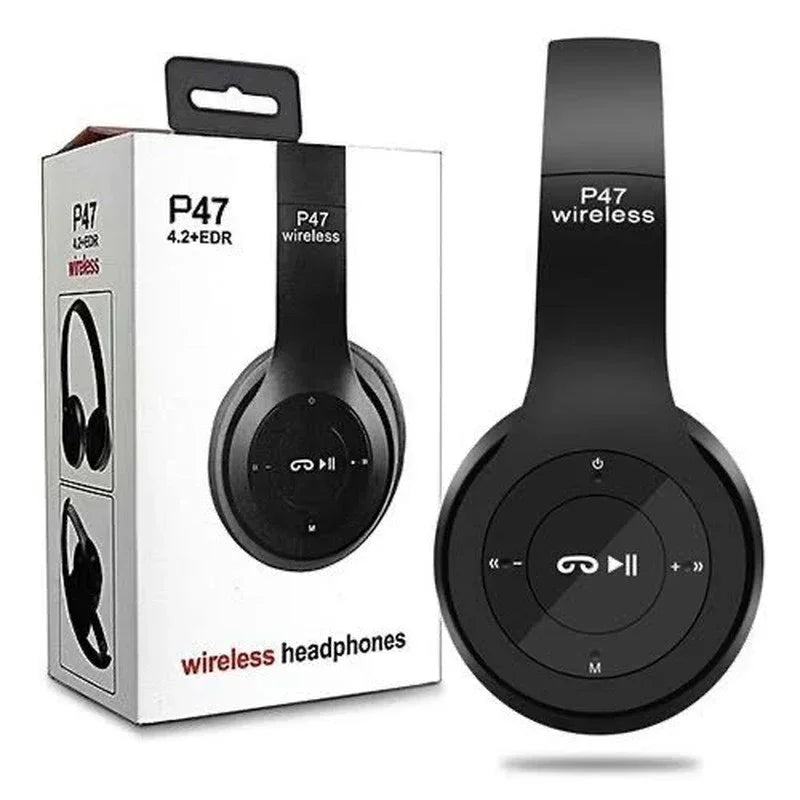 P47 Wireless Bluetooth Headphones – Noise Cancelling Stereo with Mic